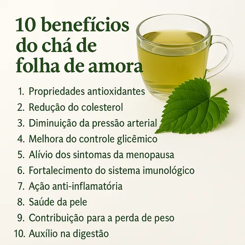 benefícios do cha folha de amora